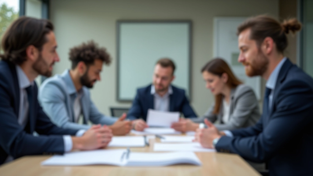 Diverse team in business casual setting collaborating on compliance and workflow integration project